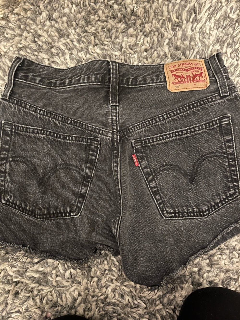 Levi's Vintage Black Faded Denim Cutoff Shorts